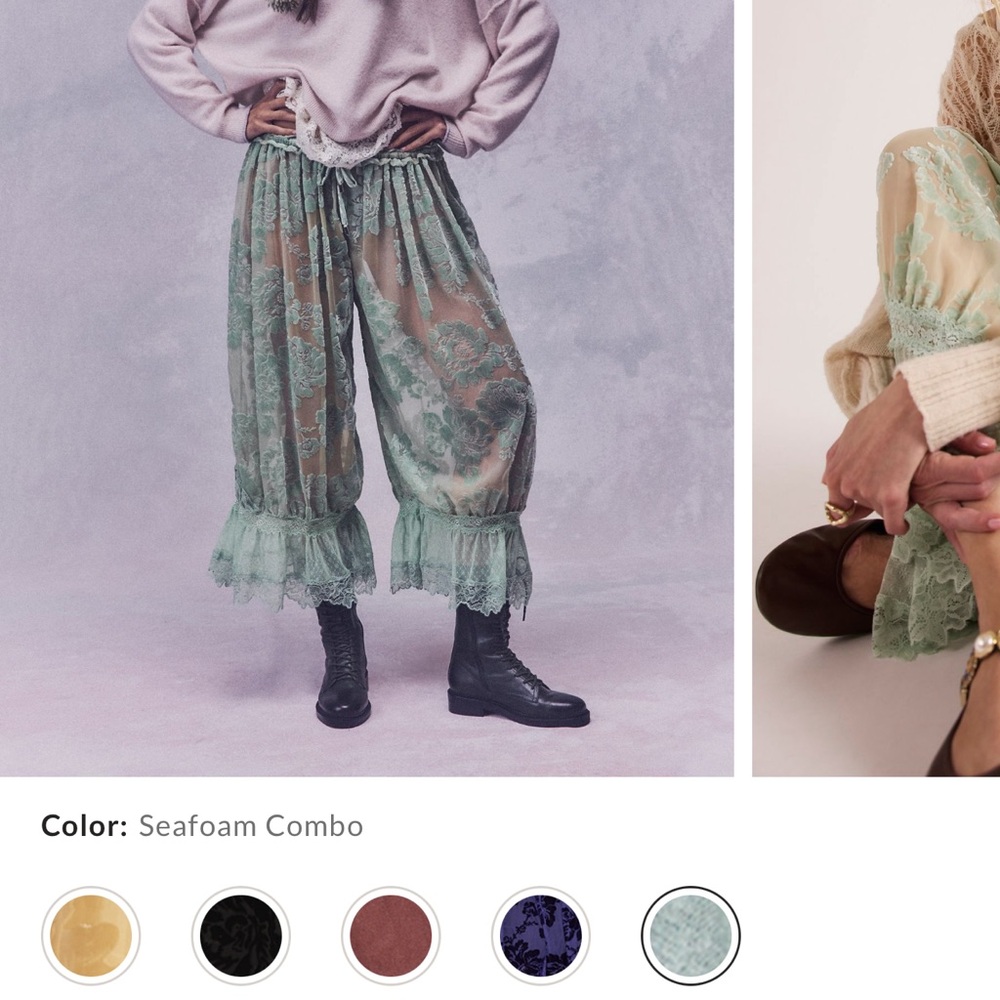 Free People Forever Young Burnout Pants- Seafoam Combo - Picture 6 of 13